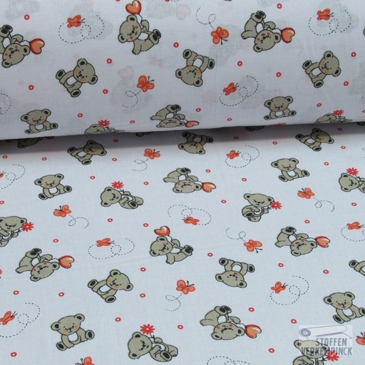 [2JT-BABY COT BOUBA BRUN] Katoen Lovely Bear Wit