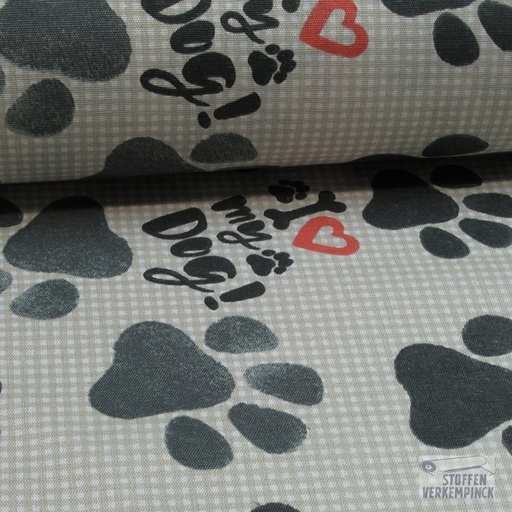 [MA-A032-801] Canvas "I love my dog" Antracite