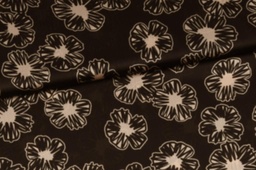 [PN-0205550-20] Polyester Chiffon Flowers Beige/Black
