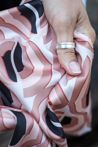 [PN-0192745] Polyester Satijn Retro Vibe Old Rose