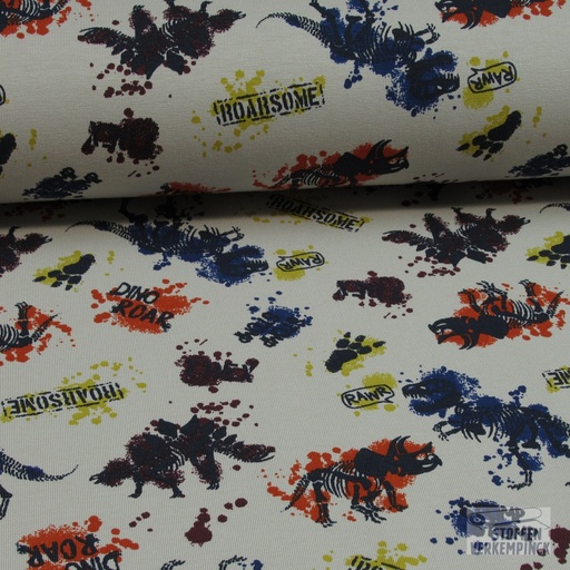 [QT-K10275-520] Jersey Dino Skeletons Licht Beige
