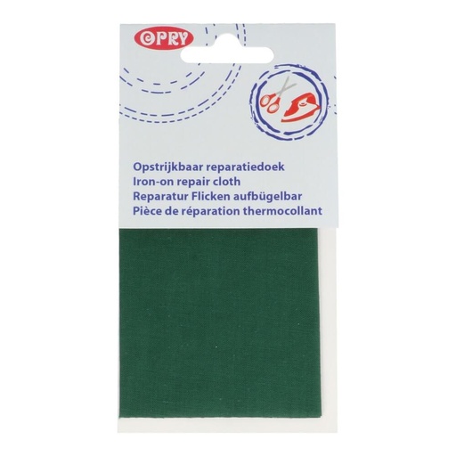 [DBF-10210000-410] Opry reparatiedoek opstrijkbaar 11x25cm donkergroen