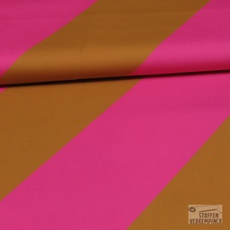[PN-0205598-33] Katoen Diagonale Streep 9.5 cm. Caramel/Pink