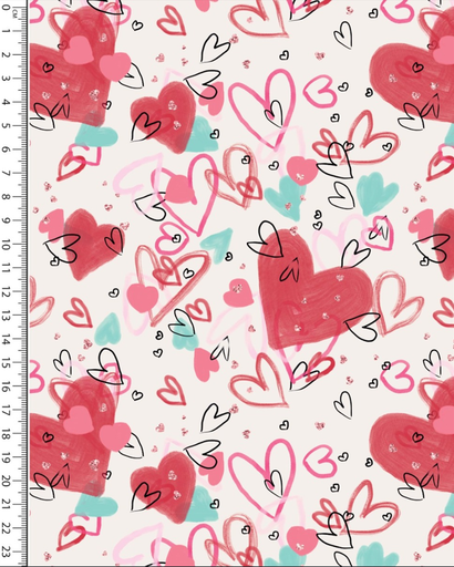[MU-5434-151] Jersey Digital Hearts White