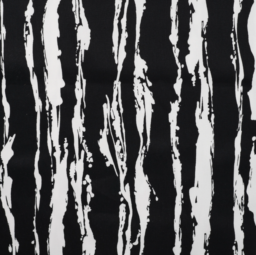 [QT-PC2451-690] Satijnkatoen stretch Print irregular stripe black white