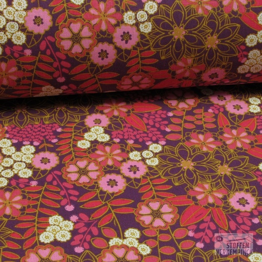 [MF-4970-001] Katoen lily roze/paars