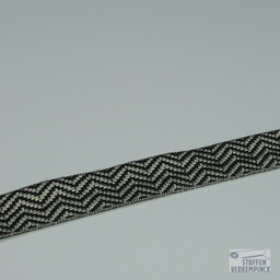 [VR-9638-040-9285] Tassenband Greca lurex 40mm - 9285 - zwart