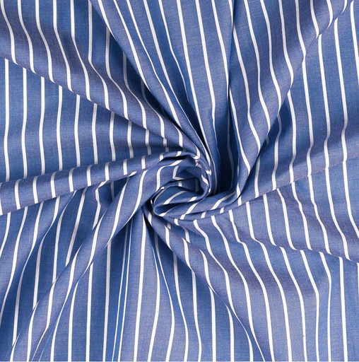 [HE-210902-5028] Katoen 1cm. streep Blauw/wit