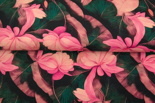 [ST-23970-10] Jersey Digital Exotic Flower Roze/Groen