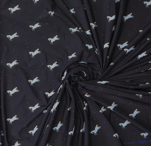 [POL-440045] Jersey Katoen Horses Dark Grey