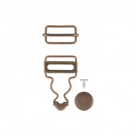 [SM-M00290U025-048] Salopette gesp set van 2 25mm brons