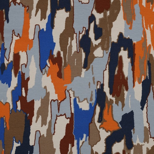 [VE-03046-016] Soft Sweat Abstract Paint Beige/Oranje