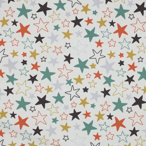 [VE-03080-016] Flanel Stars Off White