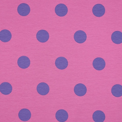 [VE-03081-005] French Terry 3 cm. Dots Paars/Fuchsia