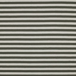 [VE-03990-003] Jersey Rib Horizontal Stripe 1 cm Kaki/Ecru
