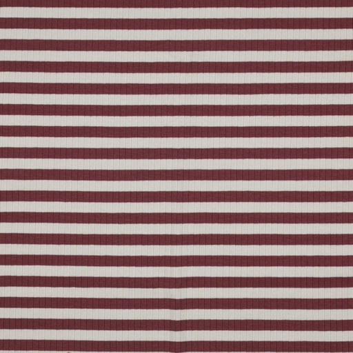 [VE-03990-004] Jersey Rib Horizontal Stripe 1 cm Oud Bordeaux