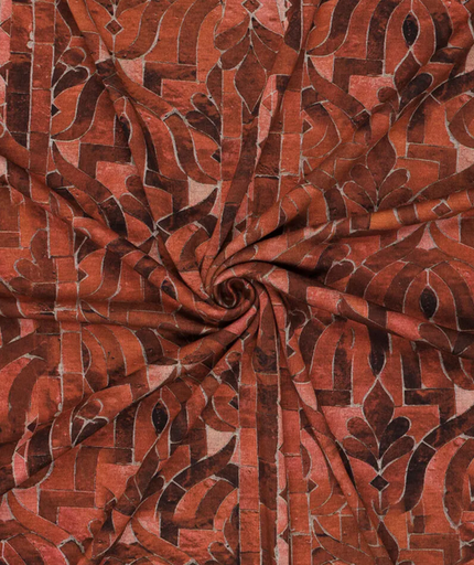 [KI-21116-445] Dubbeljersey Digi. Oriental Mozaic Rust