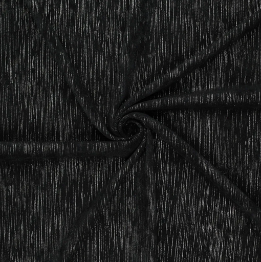 [KI-21113-999] Corduroy Smalle Rib Foil Black/Silver