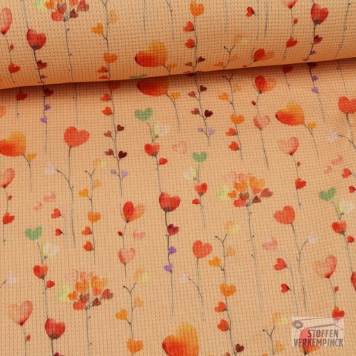 [MU-5263-1837] Jersey Picqué Heart Balloon Salmon