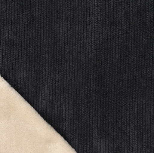 [KI-21109-999] Soepele Corduroy met Teddy Zwart