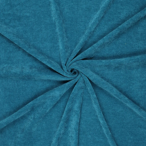 [KI-0960-671] Corduroy Stretch Soepel  Light Petrol