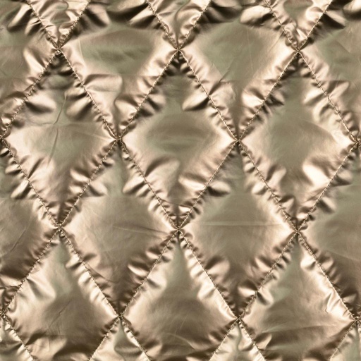 [HE-211156-0100] Metallic Quilted Fabric - Beige