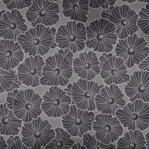 [HE-211092-0015] Satin Print Flowers Grey