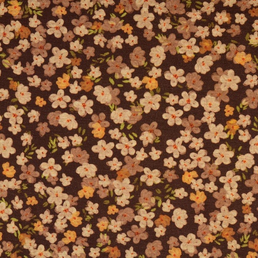 [HE-211085-0802] Jersey Dig. Print flowers Brown