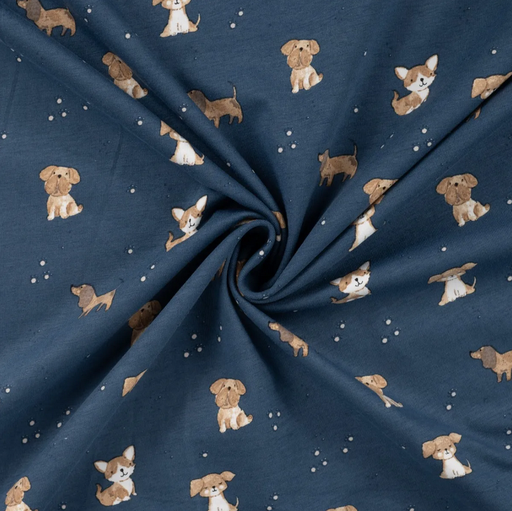 [QT-K10330-960] Jersey Print Dogs Denim Blue