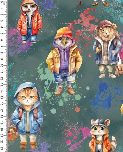 [MU-5567-1707] Jersey Digital Young Animals Green