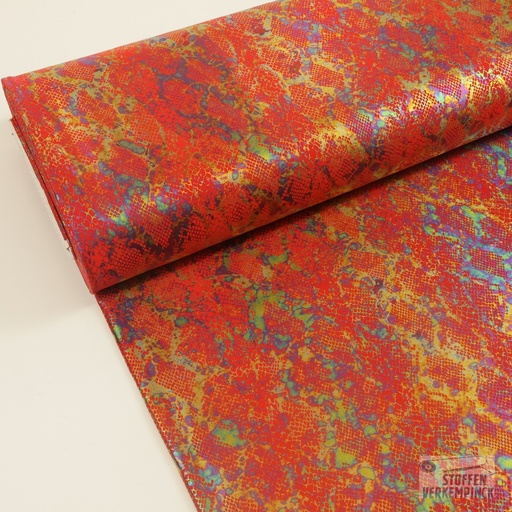 [JO-4932-103] Lycra Jersey Snake Foil Red