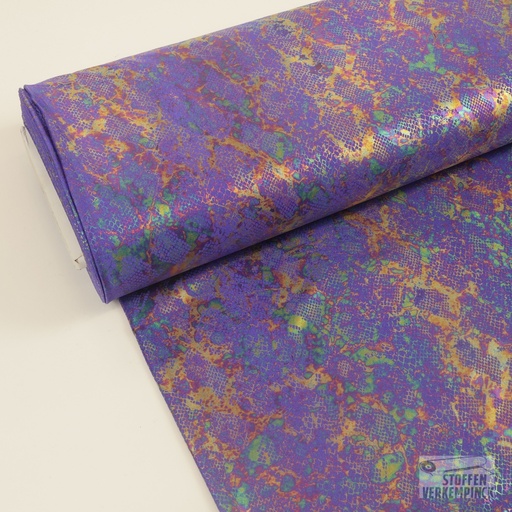 [JO-4932-107] Lycra Jersey Snake Foil Purple
