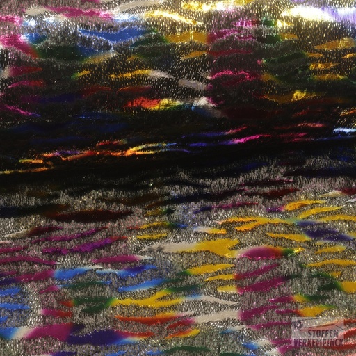 [JO-8700-110] Carnaval Pluche met folieprint Zwart