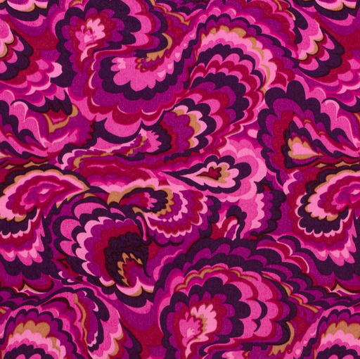 [NO-22028-017] Velvet Satin Big Paisley Fuchsia