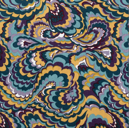 [NO-22028-024] Velvet Satin Big Paisley Petrol