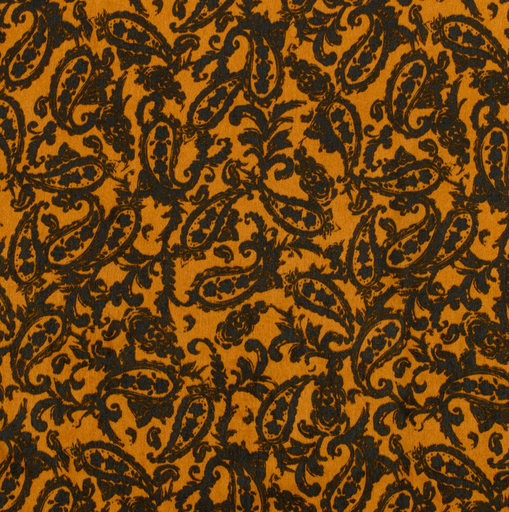 [NO-22029-034] Velvet Satin Paisley Ochre