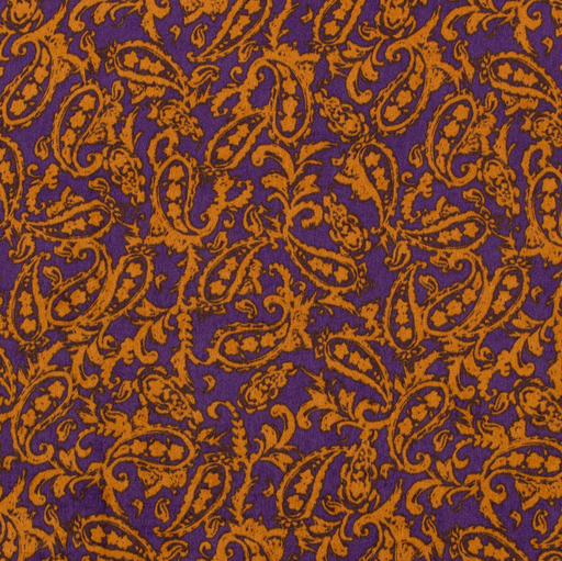 [NO-22029-045] Velvet Satin Paisley Purple