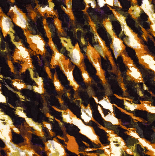 [NO-22031-056] Velvet Satin Abstract Kiwi/Rust