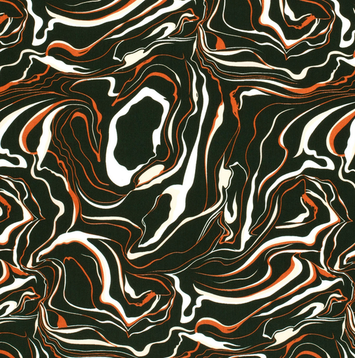 [NO-22065-027] Viscose Poplin Marble Dark Green
