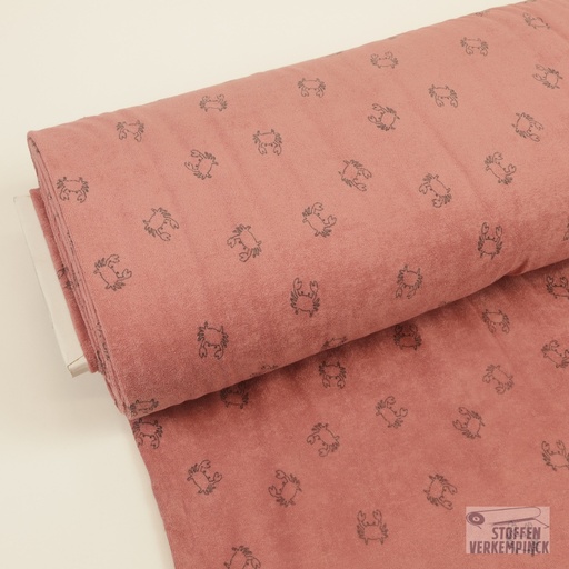 [NO-23559-014] Stretch Badstof Crabs Rose