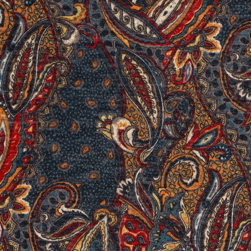 [NO-22190-008] Jersey Angora Brushed Paisley Navy