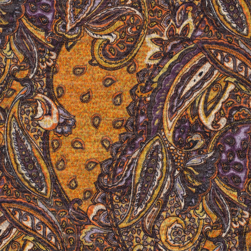[NO-22190-026] Jersey Angora Brushed Paisley Ochre