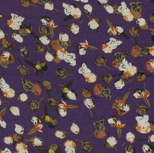 [NO-22155-045] Dubbeljersey Small Flowers Purple