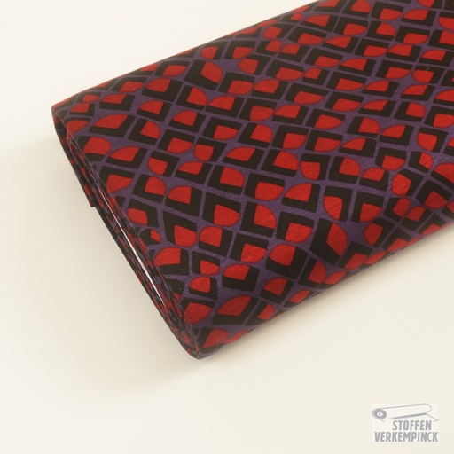 [NO-22171-045] Dubbeljersey Mosaic Red/Purple