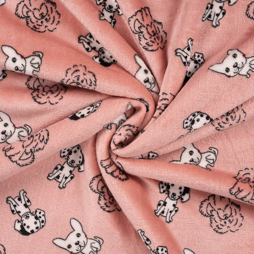 [QT-K32027-120] Wellness Fleece Multi Dogs Rose