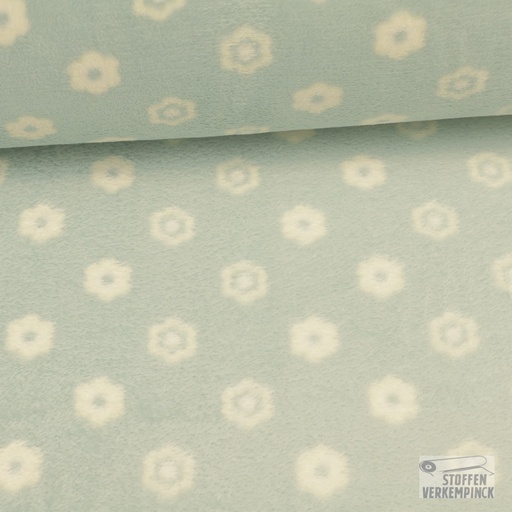 [MC-POLARESTIGLU-7005] Wellnessfleece Print Simple Flower - Light Blue