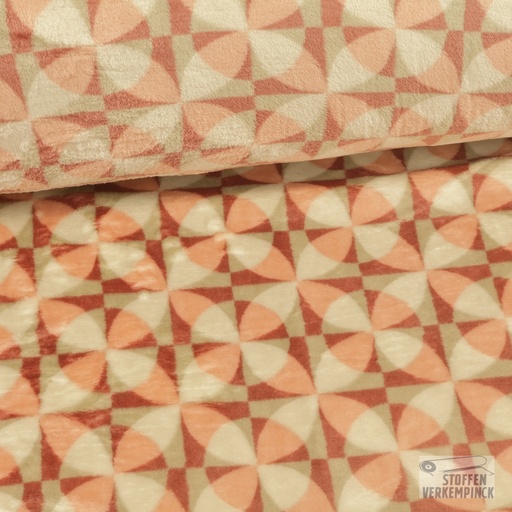 [MC-POLARESTIGLU-7024] Wellnessfleece Print Geometrie - Rose