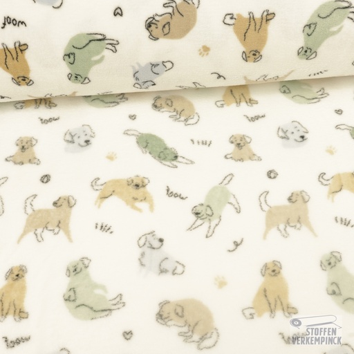 [MC-POLARESTBO-7025] Wellnessfleece Print Dogs - White