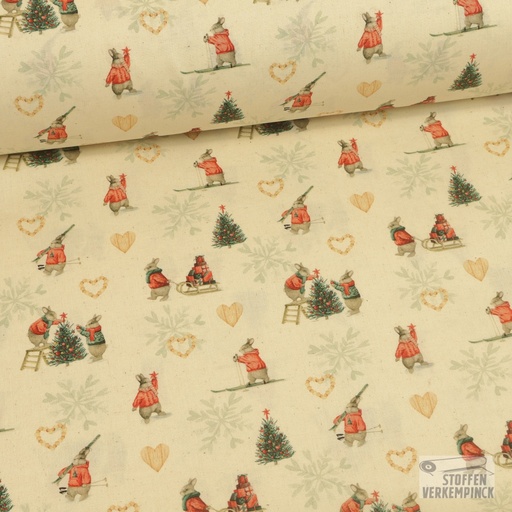 [MC-POPPAV-7003] Katoen Bio Kerst - Konijntjes