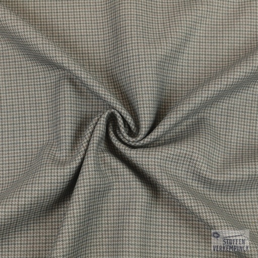 [184-0175-02] Wollen Gabardine Ruitje Denim